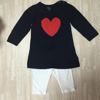 ベビーギャップ(babyGAP)のふなっしー様専用！ベビーギャップ ハートセーター ワンピ H&M新品(ワンピース)