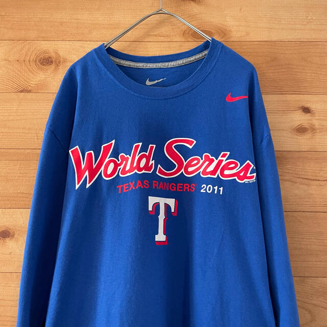 キナリ・ベージュ Nike ナイキ VネックTシャツ MLB テキサス