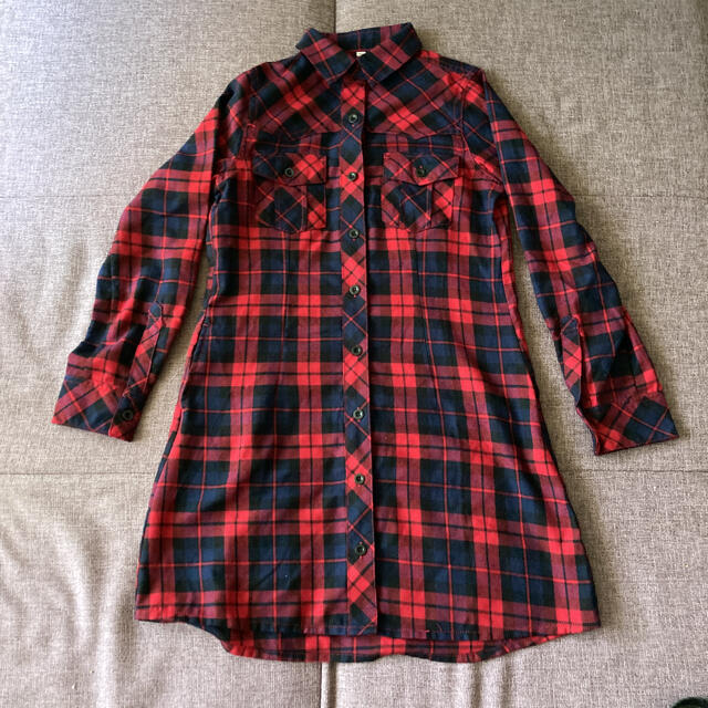 150サイズ シャツワンピース キッズ/ベビー/マタニティのキッズ服女の子用(90cm~)(ワンピース)の商品写真