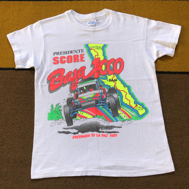 ART VINTAGE(アートヴィンテージ)の80s USA製 HANES ヘインズ バハ1000 Tシャツ ビンテージ 昔 レディースのトップス(Tシャツ(半袖/袖なし))の商品写真