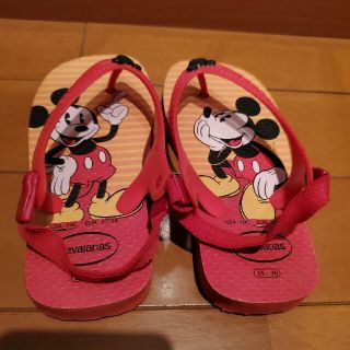 ハワイアナス(havaianas)の美品　ハワイアナス　ミッキー　ビーチサンダル(サンダル)