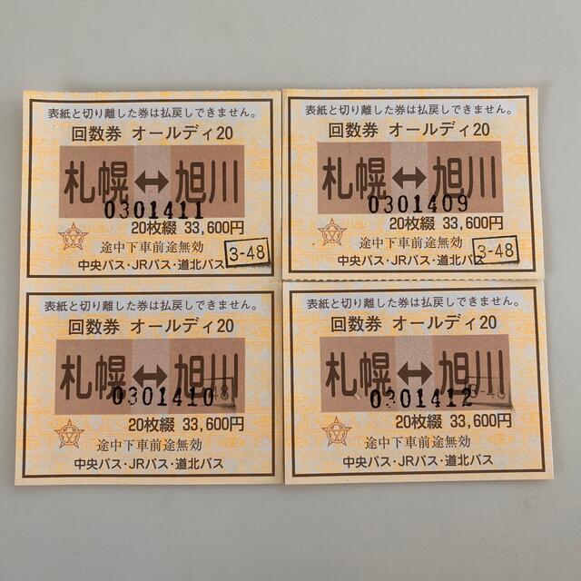 札幌⇔旭川 高速バス券 4枚 (2往復分) rokomet.net