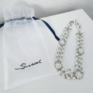 スナイデル(SNIDEL)のsnidel スナイデル　ネックレス　パール　フラワー　ビジュー  新品未使用(ネックレス)