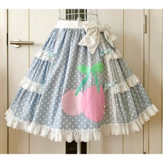 アンジェリックプリティー(Angelic Pretty)の★Angelic Pretty★さくらんぼアップリケティアードスカート(ひざ丈スカート)