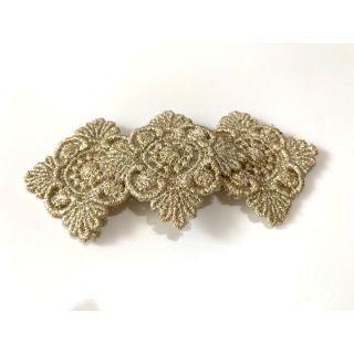 ヘアアクセサリー ヘアピン ベージュ フラワー 刺繍 韓国 風(ヘアピン)