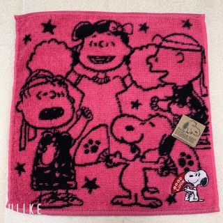 スヌーピー(SNOOPY)のタオルハンカチ ハンドタオル　スヌーピー　ピンク(ハンカチ)