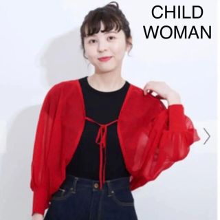 チャイルドウーマン(CHILD WOMAN)のDotandStripesCHILDWOMAN Ny天竺シースルーショートボレロ(ボレロ)