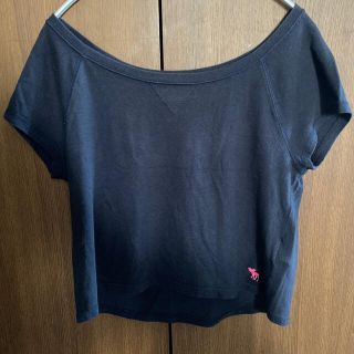 アバクロンビーアンドフィッチ(Abercrombie&Fitch)の【送料込み】アバクロ　クロップドティシャツ　キッズ　ネイビー(Tシャツ/カットソー)