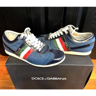 ドルチェアンドガッバーナ(DOLCE&GABBANA)のドルチェ＆ガッバーナD&Gスニーカー靴シューズ6.5デニムITALIAロゴ25(スニーカー)