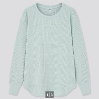 ワッフルクールネックT UNIQLO　ユニクロ(Tシャツ(長袖/七分))