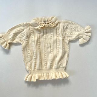 ザラキッズ(ZARA KIDS)のりお様専用　フリルニット　花柄刺繍ワンピース(ニット)