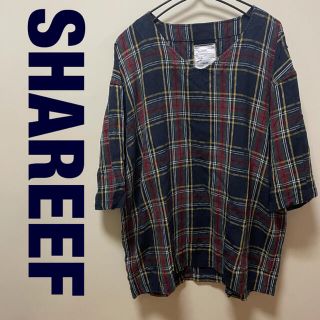 シャリーフ(SHAREEF)のShareef シャリーフ  vネック シャツ レーヨン　チェック(Tシャツ/カットソー(半袖/袖なし))