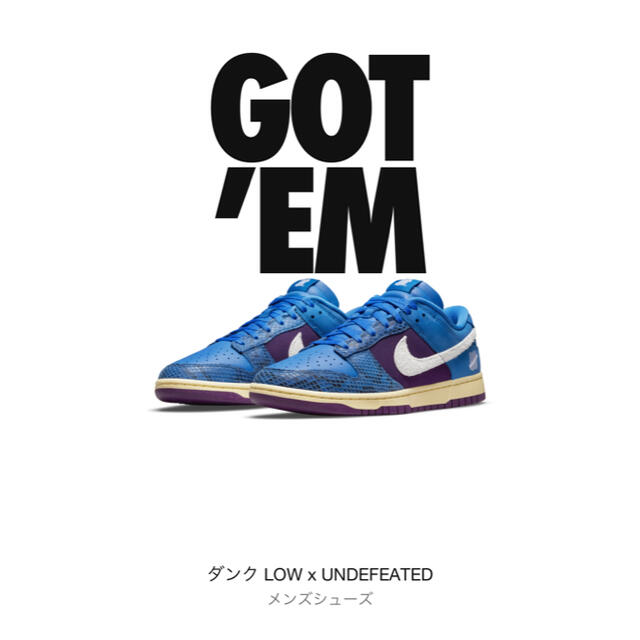 NIKE(ナイキ)のNIKE ダンク Low dunk undefeated コラボ 23.5 メンズの靴/シューズ(スニーカー)の商品写真