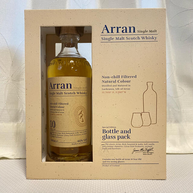 アランモルト10年　bottle &glass pack 食品/飲料/酒の酒(ウイスキー)の商品写真