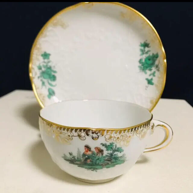 MEISSEN - マイセン ワトー 人物画 グリーンワトー 恋人達の通販 MEISSEN - マイセン ワトー 人物画 グリーンワトー 恋人達の通販