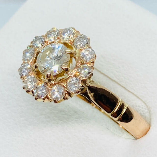 豪華 K10PG ダイヤモンド リング D:0.88ct レディースのアクセサリー(リング(指輪))の商品写真