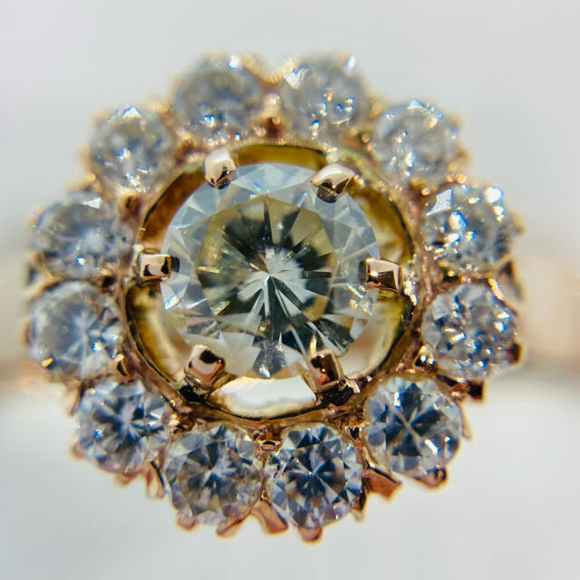 豪華 K10PG ダイヤモンド リング D:0.88ct レディースのアクセサリー(リング(指輪))の商品写真