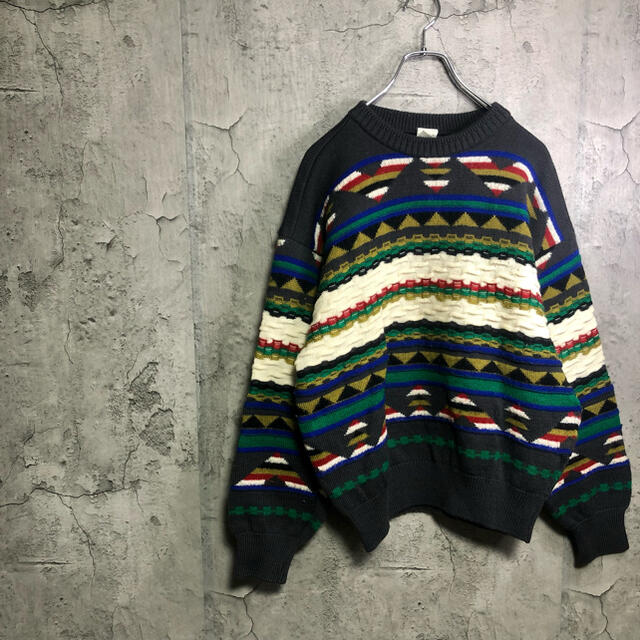 メンズvintage 90s ニット　希少　個性的　イタリア製　USED レア