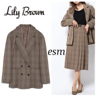 リリーブラウン(Lily Brown)のLily Brown  リリーブラウン  ダブルチェックジャケット(テーラードジャケット)