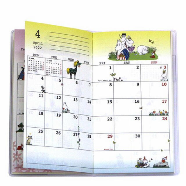 Little Me(リトルミー)のムーミン　2022年　スケジュール　カレンダー　リトルミイ　スナフキン インテリア/住まい/日用品の文房具(カレンダー/スケジュール)の商品写真