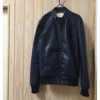 ザラ(ZARA)のZARA  フェイクレザーライダースジャケット  Mサイズ(ライダースジャケット)