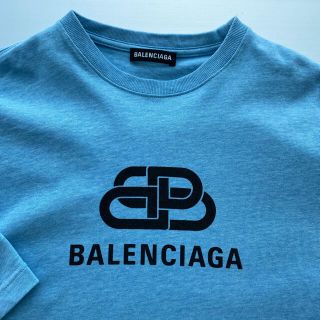 BALENCIAGA バレンシアガ　ロゴ　Tシャツ　ブルー　XSサイズ