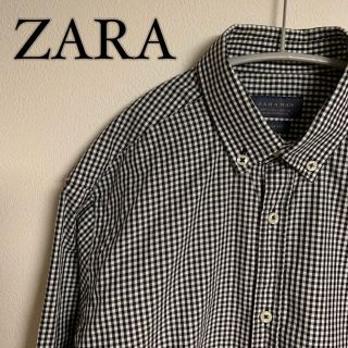 ザラ(ZARA)のZARA ザラ　ギンガムチェック　柄　BDシャツ　白　黒(シャツ)