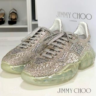 ジミーチュウ(JIMMY CHOO)の2884 未使用 ジミーチュウ ダイヤモンド ビジュー スニーカー クリスタル(スニーカー)