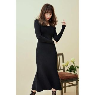 スナイデル(SNIDEL)のHer lip to♡Sparkle Ribbed Knit Dress(ロングワンピース/マキシワンピース)