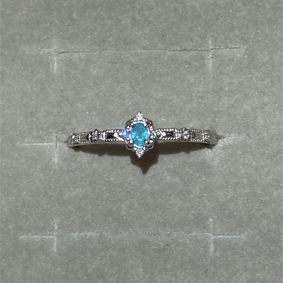 カビゴン様♡✨鑑別付き 希少宝石 パライバトルマリン ダイヤモンドリング レディースのアクセサリー(リング(指輪))の商品写真