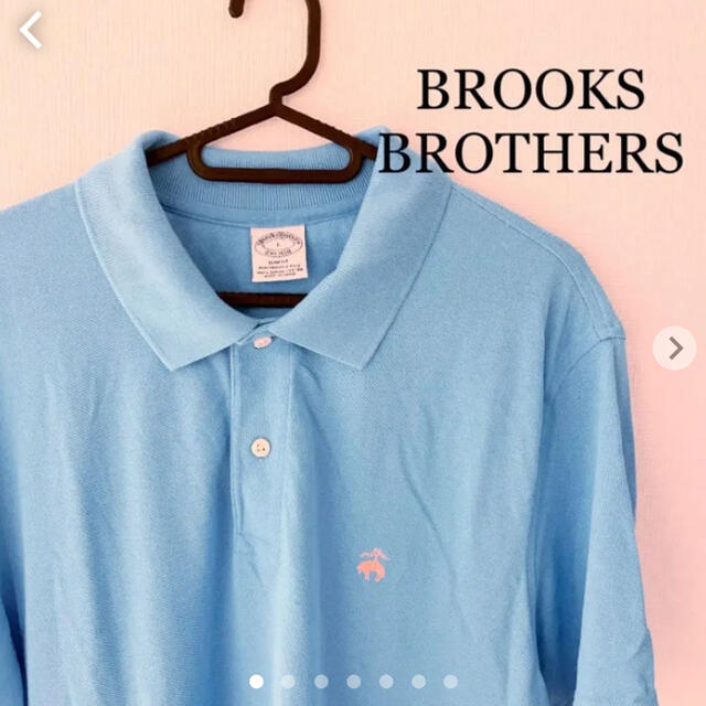 Brooks Brothers(ブルックスブラザース)のブルックスブラザーズ　半袖　ポロシャツ　ワンポイント　Lサイズ　ブルー メンズのトップス(ポロシャツ)の商品写真