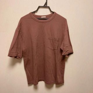 ジーユー(GU)のGU メンズ　バーガンディ　えんじ色　シンプル　半袖カットソー　L(Tシャツ/カットソー(半袖/袖なし))