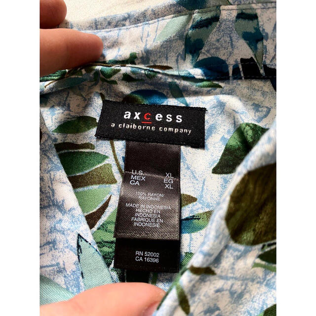 vintage 90s レトロ ミントブルー 青 水色 花柄 総柄 アロハ