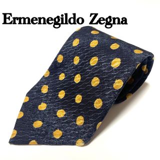 エルメネジルドゼニア(Ermenegildo Zegna)のゼニア ネクタイ ドット柄 紺色(ネクタイ)