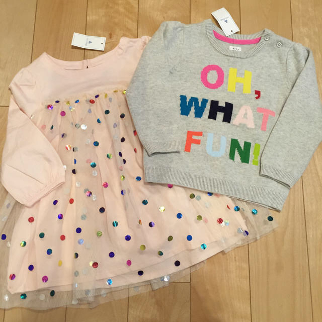 babyGAP(ベビーギャップ)のmiii*様 専用 ＊gap 90 ニットとチュールワンピース キッズ/ベビー/マタニティのキッズ服女の子用(90cm~)(ワンピース)の商品写真