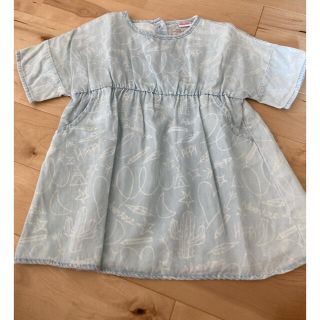 ザラ(ZARA)のzara baby コットンデニムワンピース(ワンピース)