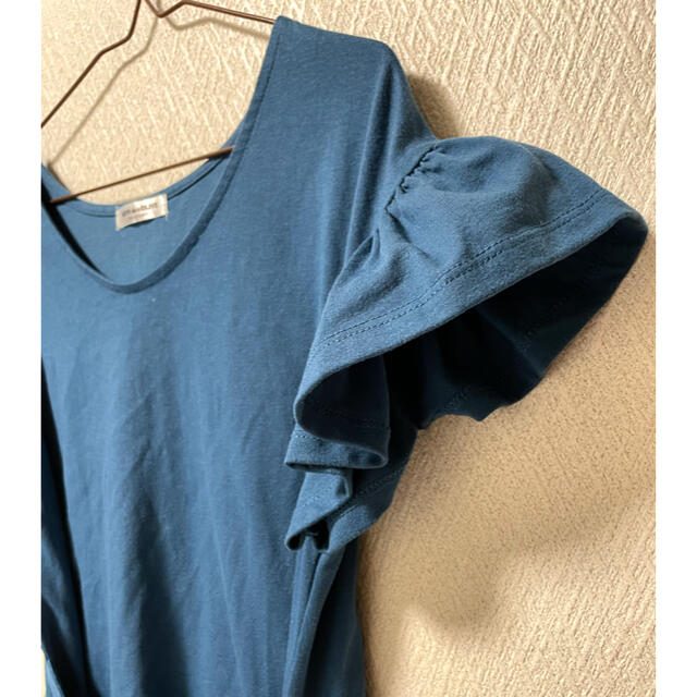 OLIVEdesOLIVE(オリーブデオリーブ)の【OLIVE des OLIVE】　カットソー　Tシャツ　ウエストマーク　青 レディースのトップス(Tシャツ(半袖/袖なし))の商品写真