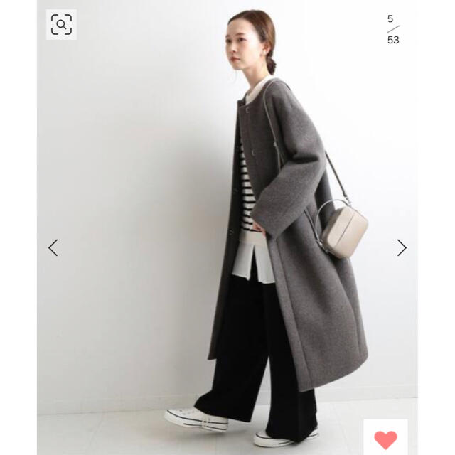 IENA ラムウールノーカラーロングコート 新品 | www.causus.be