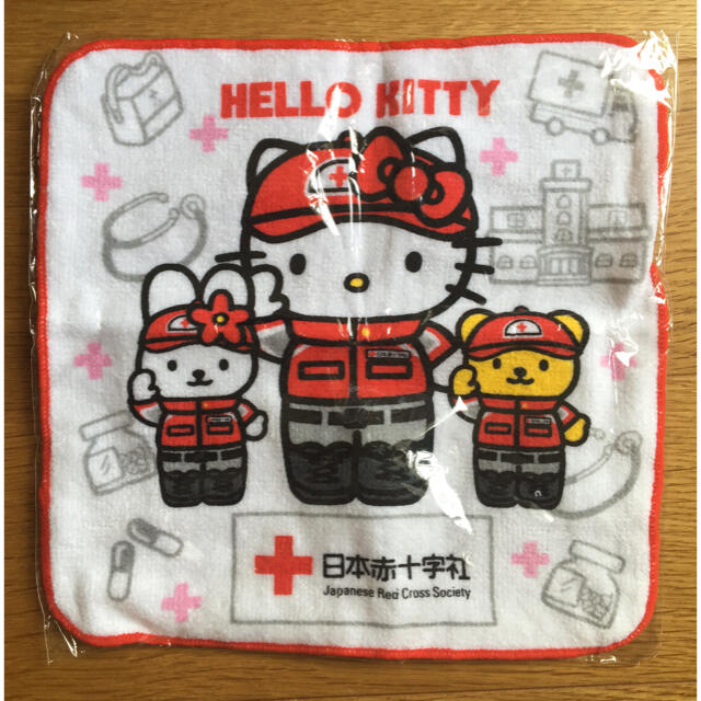 キティーちゃんハンカチ　日本赤十字社　 エンタメ/ホビーのコレクション(ノベルティグッズ)の商品写真