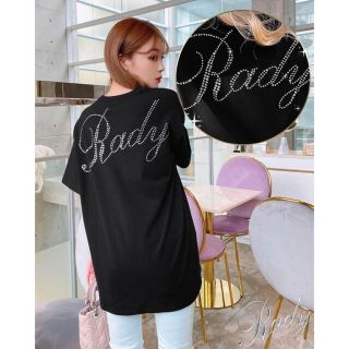 レディー(Rady)のrady  ラインストーンロゴTシャツ　S  ブラック　(Tシャツ(半袖/袖なし))