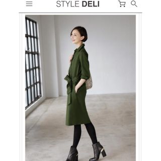 プラステ(PLST)のSTYLE  DELI カシュクールワンピース・ネイビー(ひざ丈ワンピース)