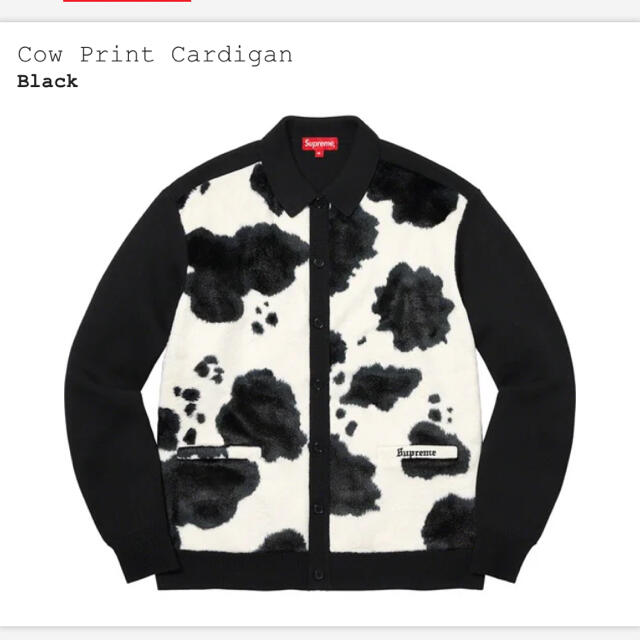 ブラックサイズ【L】Cow Print Cardigan