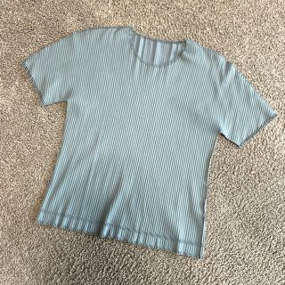 プリーツプリーズイッセイミヤケ(PLEATS PLEASE ISSEY MIYAKE)のプリーツプリーズ  フリンジ　半袖　Ｔシャツ　グレー　オムプリッセ　トップス　(カットソー(半袖/袖なし))