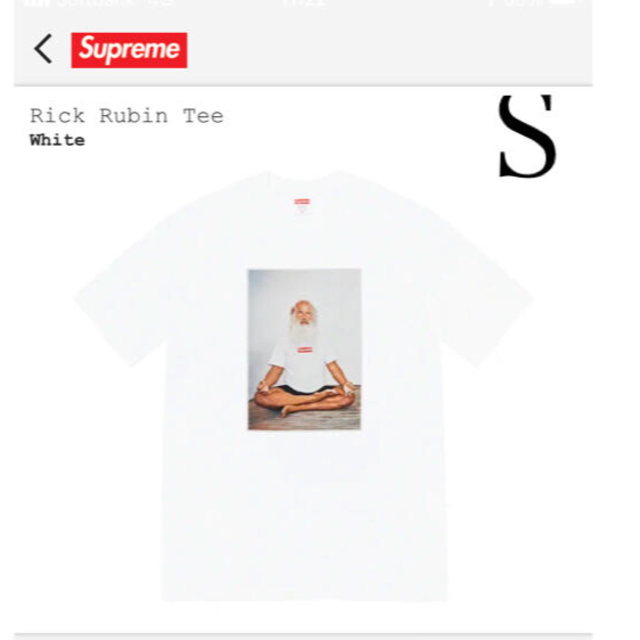 SUPREME 21fw Rick Rubin Tee White S