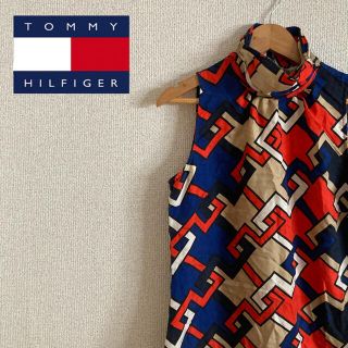 トミーヒルフィガー(TOMMY HILFIGER)の【専用】 トップス 袖なし シルク100% 赤　青　白(シャツ/ブラウス(半袖/袖なし))