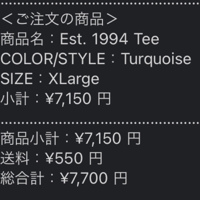 supreme Est.1994 Tシャツ ターコイズ XL 1