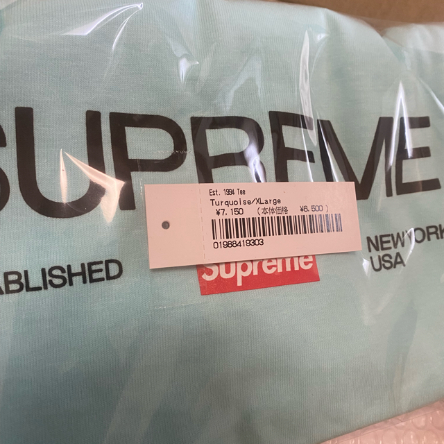 supreme Est.1994 Tシャツ ターコイズ XL 2