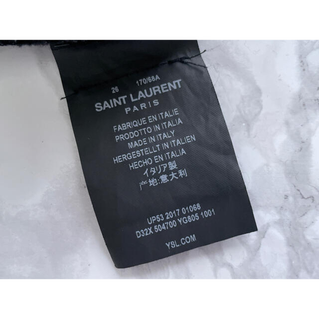 Saint Laurent(サンローラン)のSAINT LAURENT ニークラッシュ ダメージ デニム ジーンズ 26  メンズのパンツ(デニム/ジーンズ)の商品写真