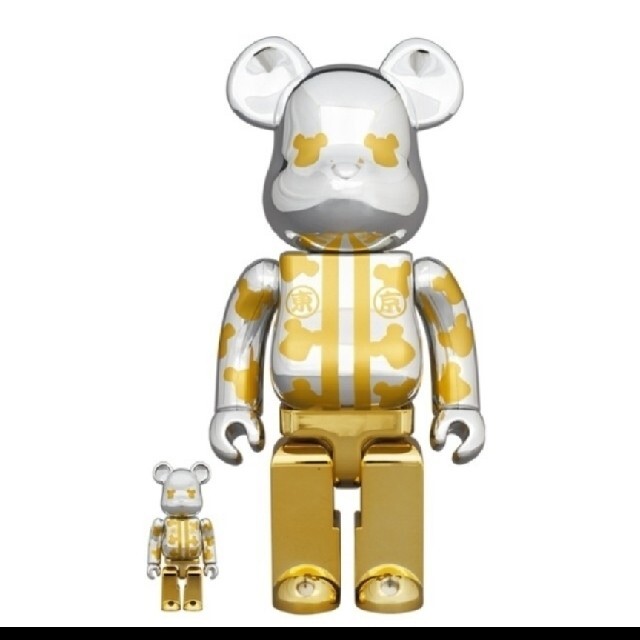 BE@RBRICK はっぴ東京 銀メッキ 100％ & 400％BERBRICK品名