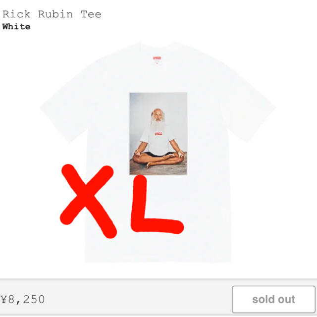 Supreme Rick Rubin Tee 白 XL